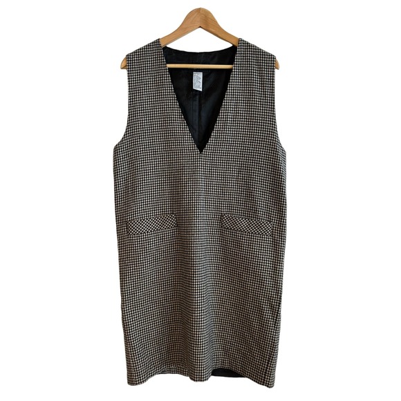 Sag Harbor Dresses & Skirts - Sag Harbor VTG wool blend pinafore dress midi houndstooth 8